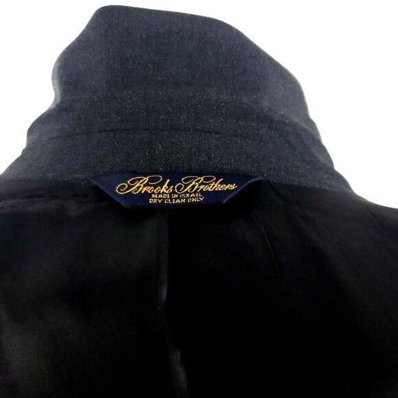 Vintage Brooks Brothers Brooksease Wool 2 Button Blazer 42R Gray Twill - Picture 10 of 11